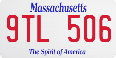 MA license plate 9TL506