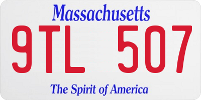 MA license plate 9TL507