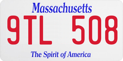 MA license plate 9TL508