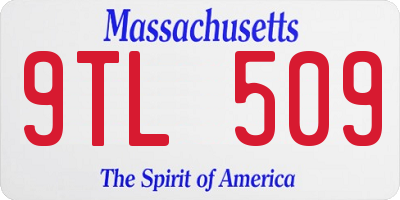 MA license plate 9TL509