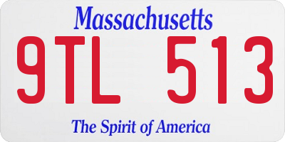 MA license plate 9TL513