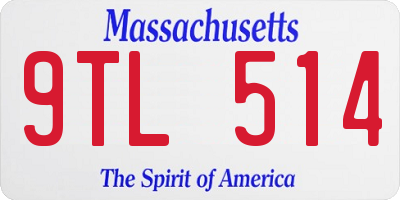 MA license plate 9TL514