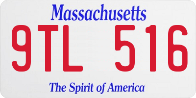 MA license plate 9TL516