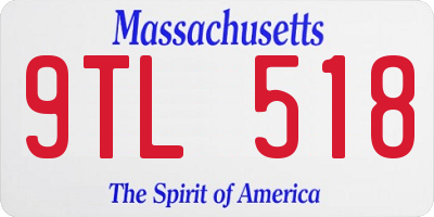MA license plate 9TL518
