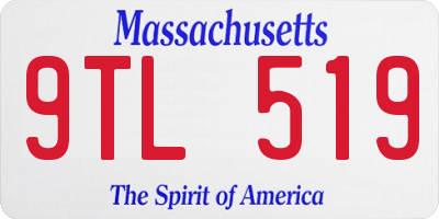 MA license plate 9TL519