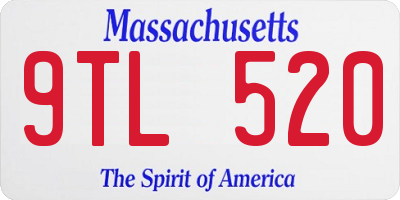 MA license plate 9TL520