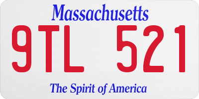 MA license plate 9TL521