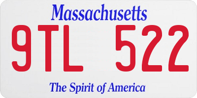 MA license plate 9TL522