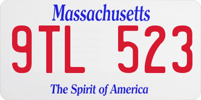 MA license plate 9TL523