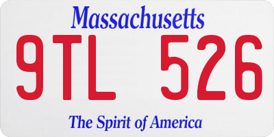 MA license plate 9TL526