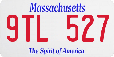 MA license plate 9TL527