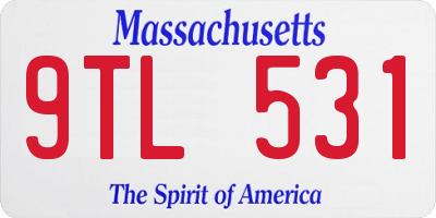 MA license plate 9TL531