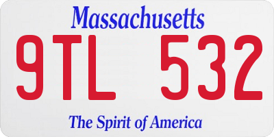 MA license plate 9TL532