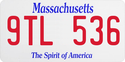 MA license plate 9TL536