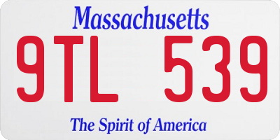 MA license plate 9TL539
