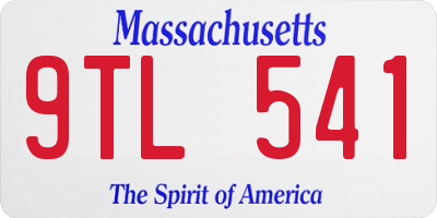 MA license plate 9TL541