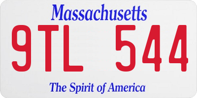 MA license plate 9TL544