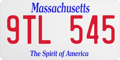 MA license plate 9TL545