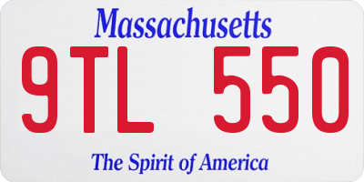 MA license plate 9TL550
