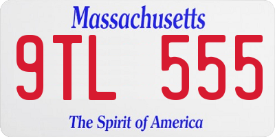 MA license plate 9TL555