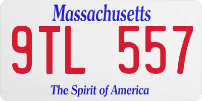 MA license plate 9TL557