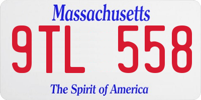 MA license plate 9TL558
