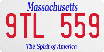 MA license plate 9TL559