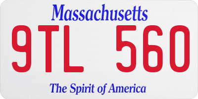 MA license plate 9TL560