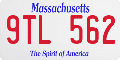 MA license plate 9TL562