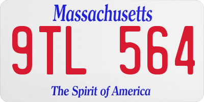 MA license plate 9TL564