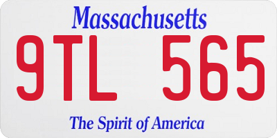MA license plate 9TL565