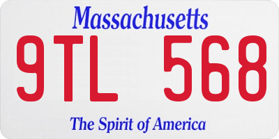 MA license plate 9TL568