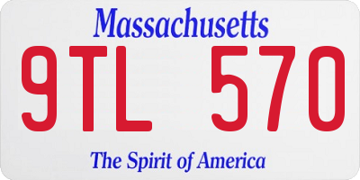 MA license plate 9TL570