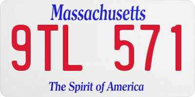 MA license plate 9TL571