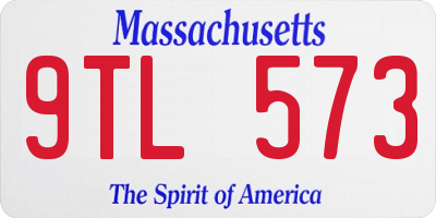 MA license plate 9TL573