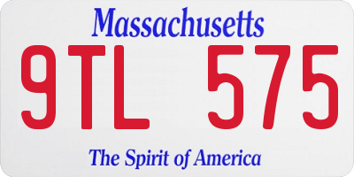 MA license plate 9TL575