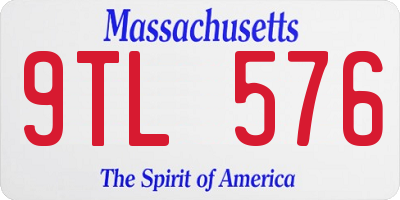 MA license plate 9TL576