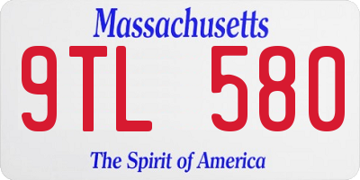 MA license plate 9TL580