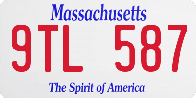 MA license plate 9TL587