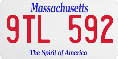 MA license plate 9TL592