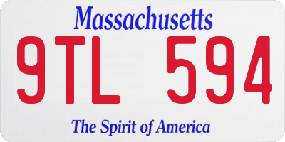 MA license plate 9TL594