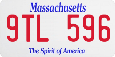 MA license plate 9TL596