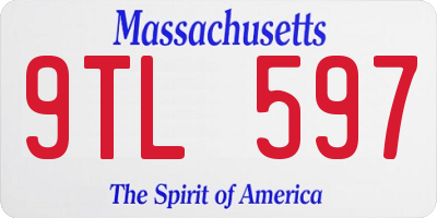 MA license plate 9TL597