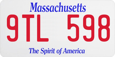 MA license plate 9TL598