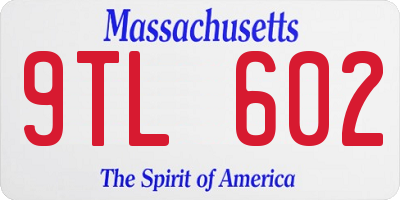 MA license plate 9TL602