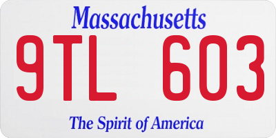 MA license plate 9TL603