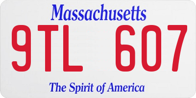 MA license plate 9TL607