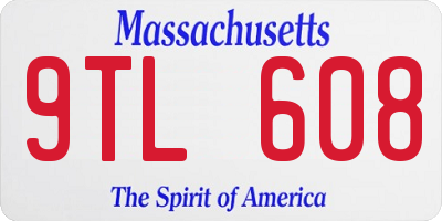 MA license plate 9TL608