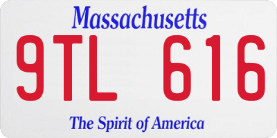MA license plate 9TL616