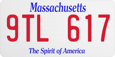 MA license plate 9TL617